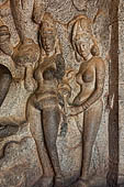 Mamallapuram - Tamil Nadu. The Varaha mandapa, panel of Gaya-Lakshmi 